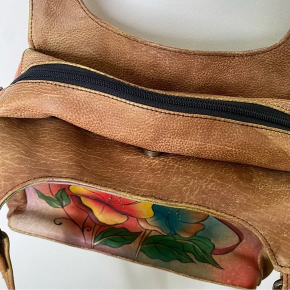Anuschka Hand Painted Distressed Leather Handbag - Picture 13 of 16